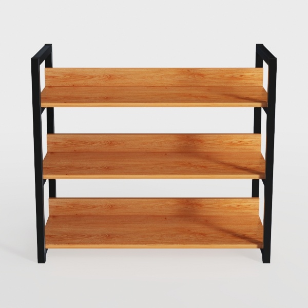 IRONCK Bookshelf Industrial 3 Shelf Bookcase, Wood