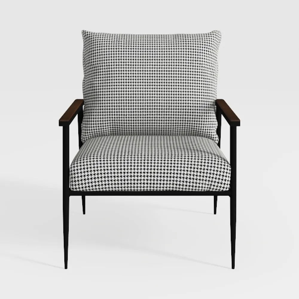 Armen Living Royal Black Aluminum and Teak Outdoor