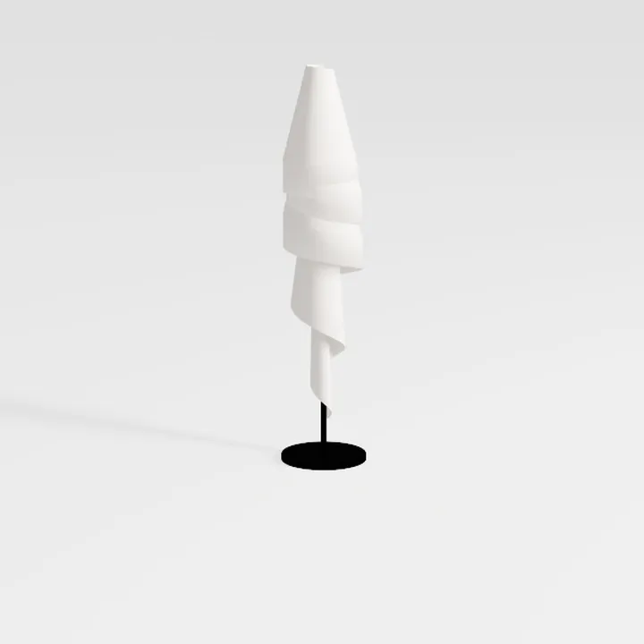 Minimalist Modern White Fabric Table Lamp 3D Model