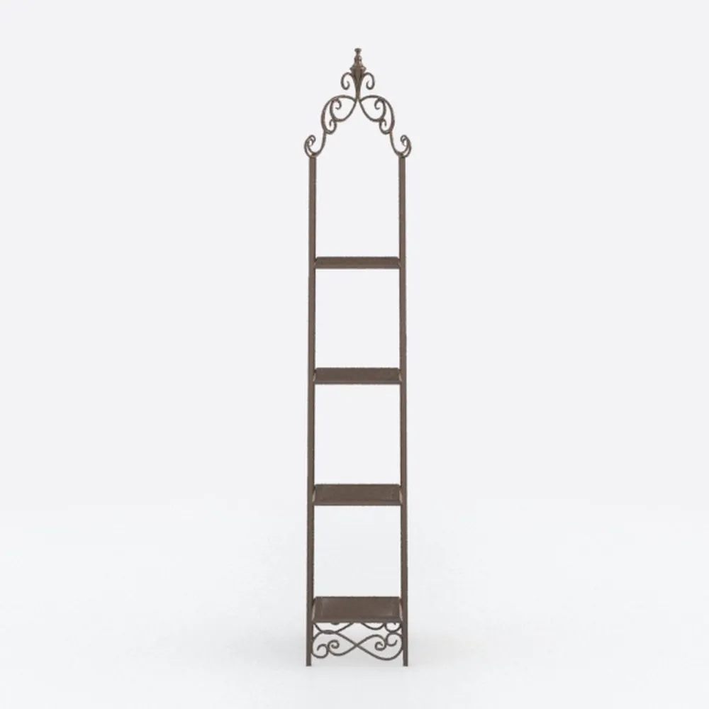 75.9" Tall Angled Arch Bookshelf, 5 Tiers