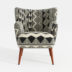 HomePop Velvet Swoop Arm Accent Chair