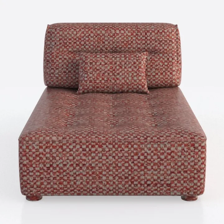 3-in-1 Rust Red Chenille Oversized Accent Arm Chai