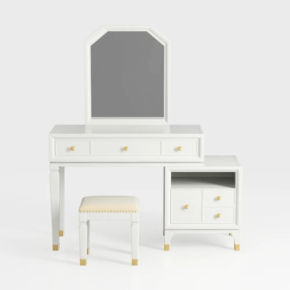 Makeup Vanity Desk with Mirror and 10 Lights, 3