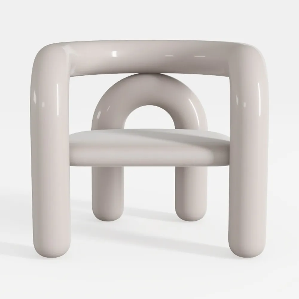 VESCASA Linen Barrel Dining Chair with Open-Back