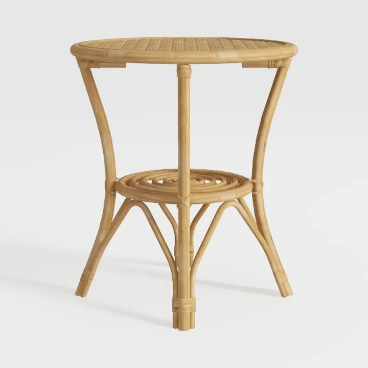 Plow & Hearth Small Round Teak Folding Side Table