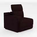 Minimalist Dark Brown Fabric Chaise Lounge Section 3D Model Right 45 Degree View