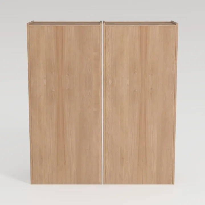 Minimalist Solid Oak Double Wardrobe 3D Model