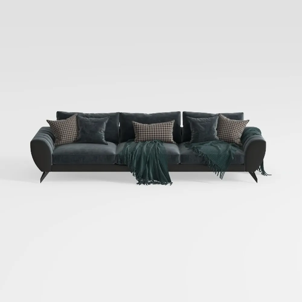 108.3" Sectional Foam Couch,L Shape Sofa with Chai