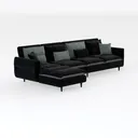 142 * 82" Fully Compressed Modular Sectional Sofa, Right 45 Degree View