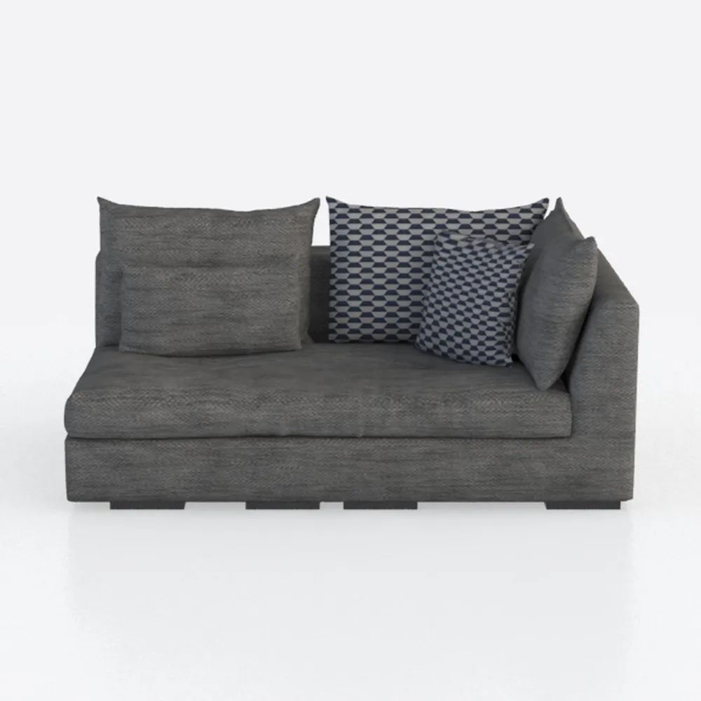 99" Corduroy Cloud Sectional Couch, Oversized