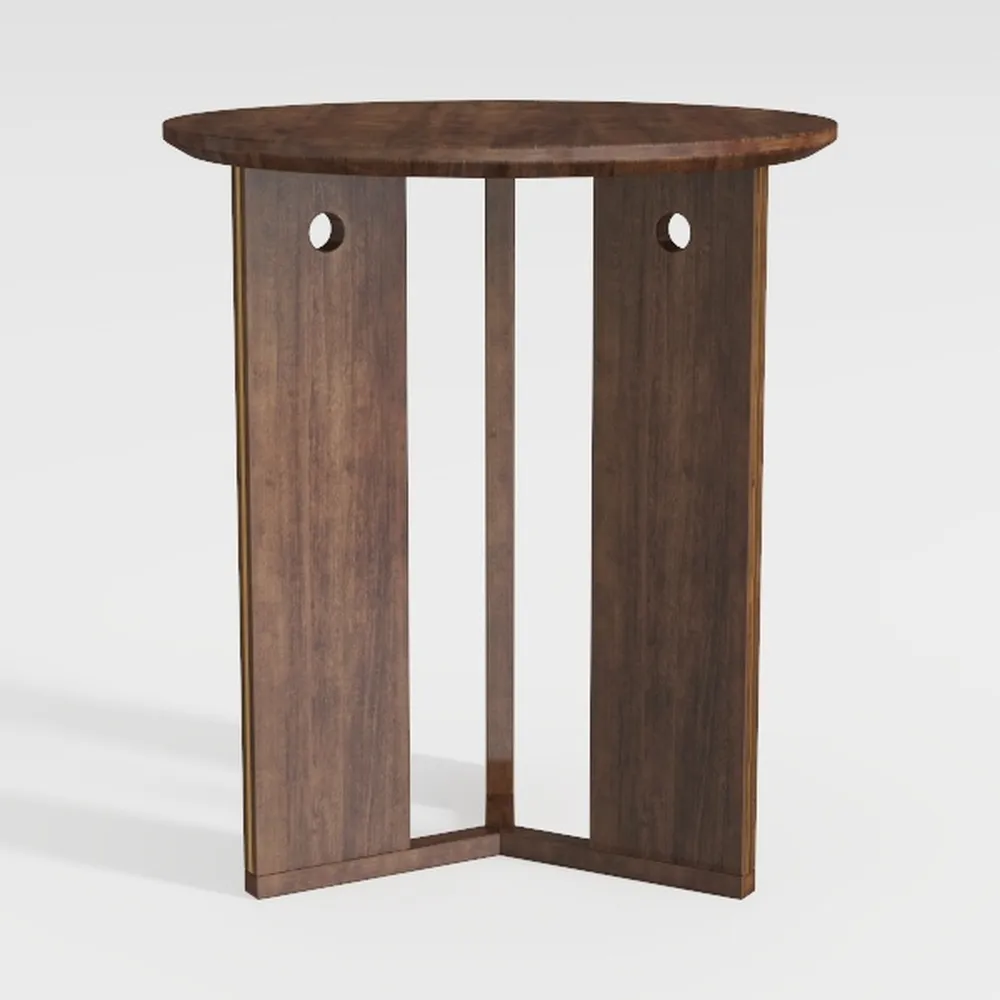 Creative Co-Op Paulownia Wood Round Accent Table