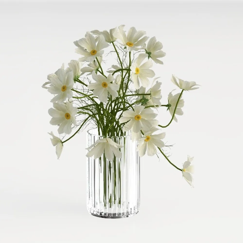 4pcs 24in Cosmos Artificial Flowers, Bendable Silk