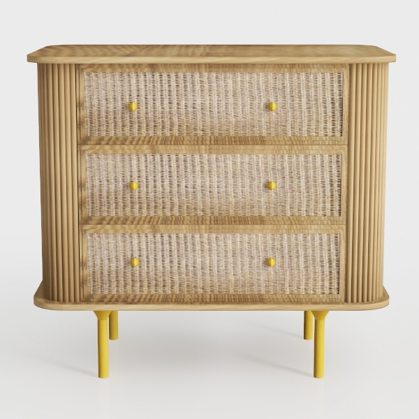 Fluted Dresser for Bedroom with 8 Drawers