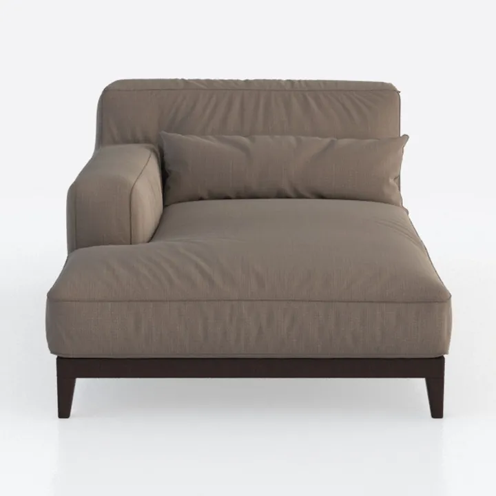 Minimalist Fabric Left Arm Chaise Lounge 3D Model