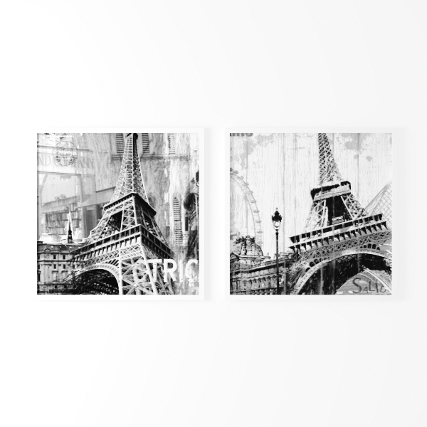 Biuteawal- 4 Piece Wall Art Back White Beach