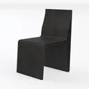 Minimalist Dark Concrete Dining Chair 3D Model Left 45 Degree View