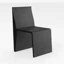 Minimalist Dark Concrete Dining Chair 3D Model Right 45 Degree View