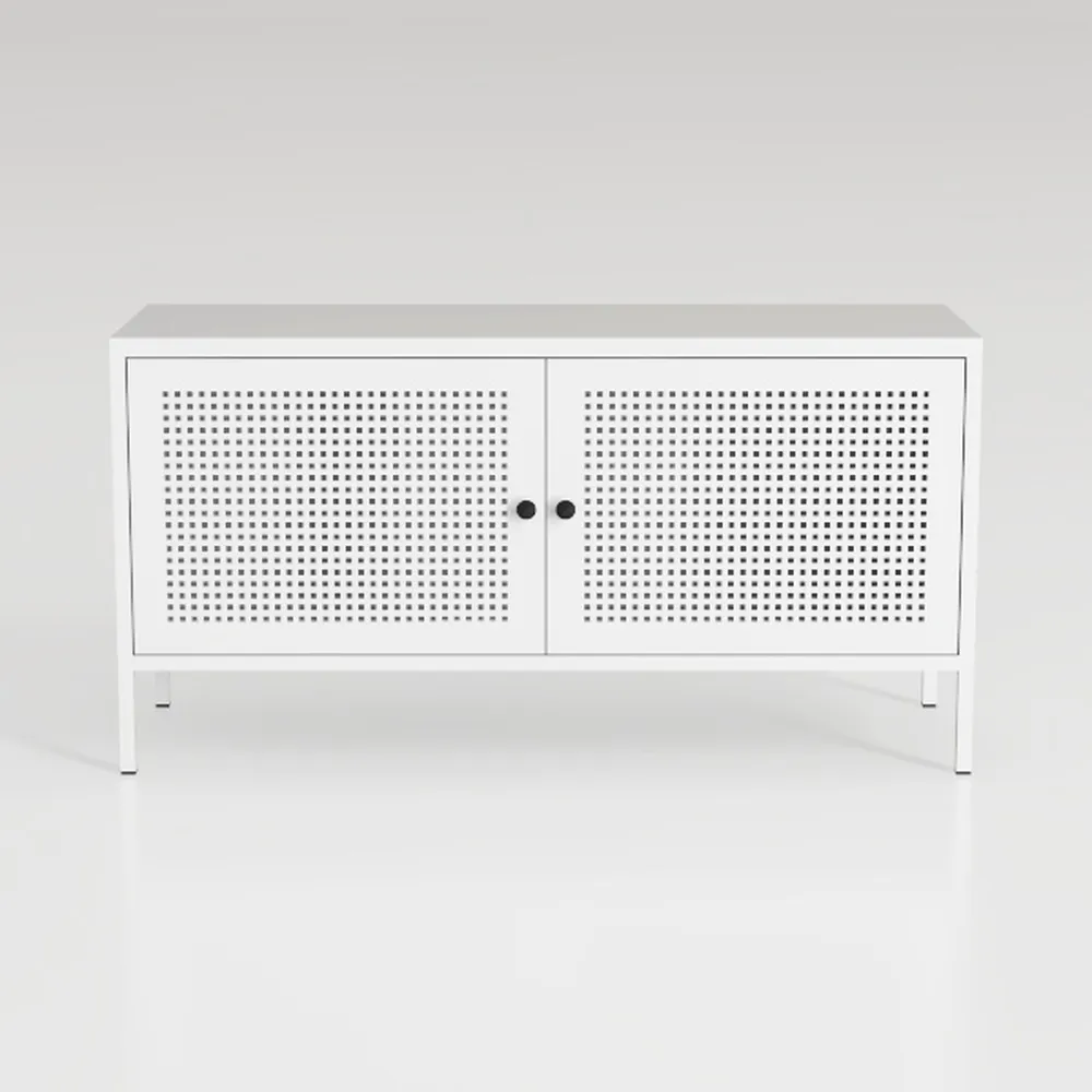 Orange Metal Storage Cabinet with 2 Doors - (25H)