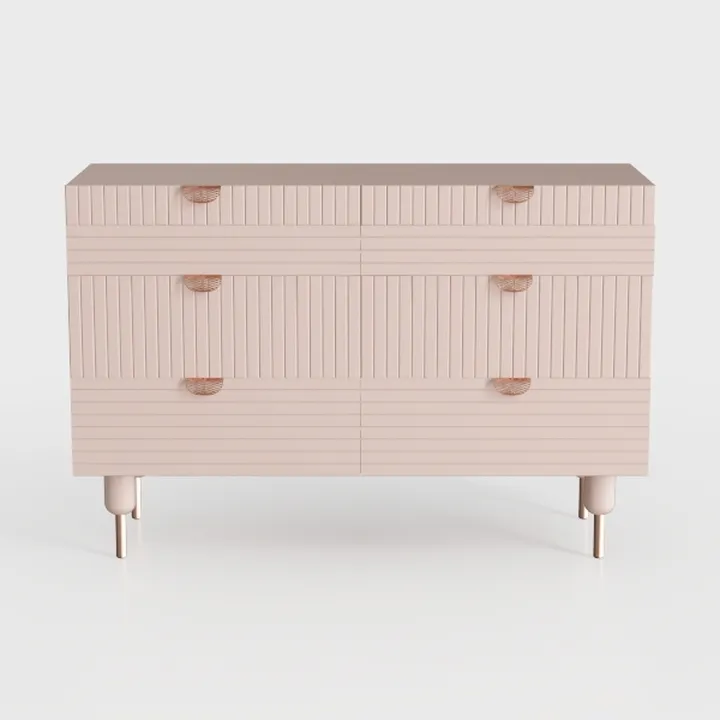 6 Drawer Dresser for Bedroom, Fluted Dressers