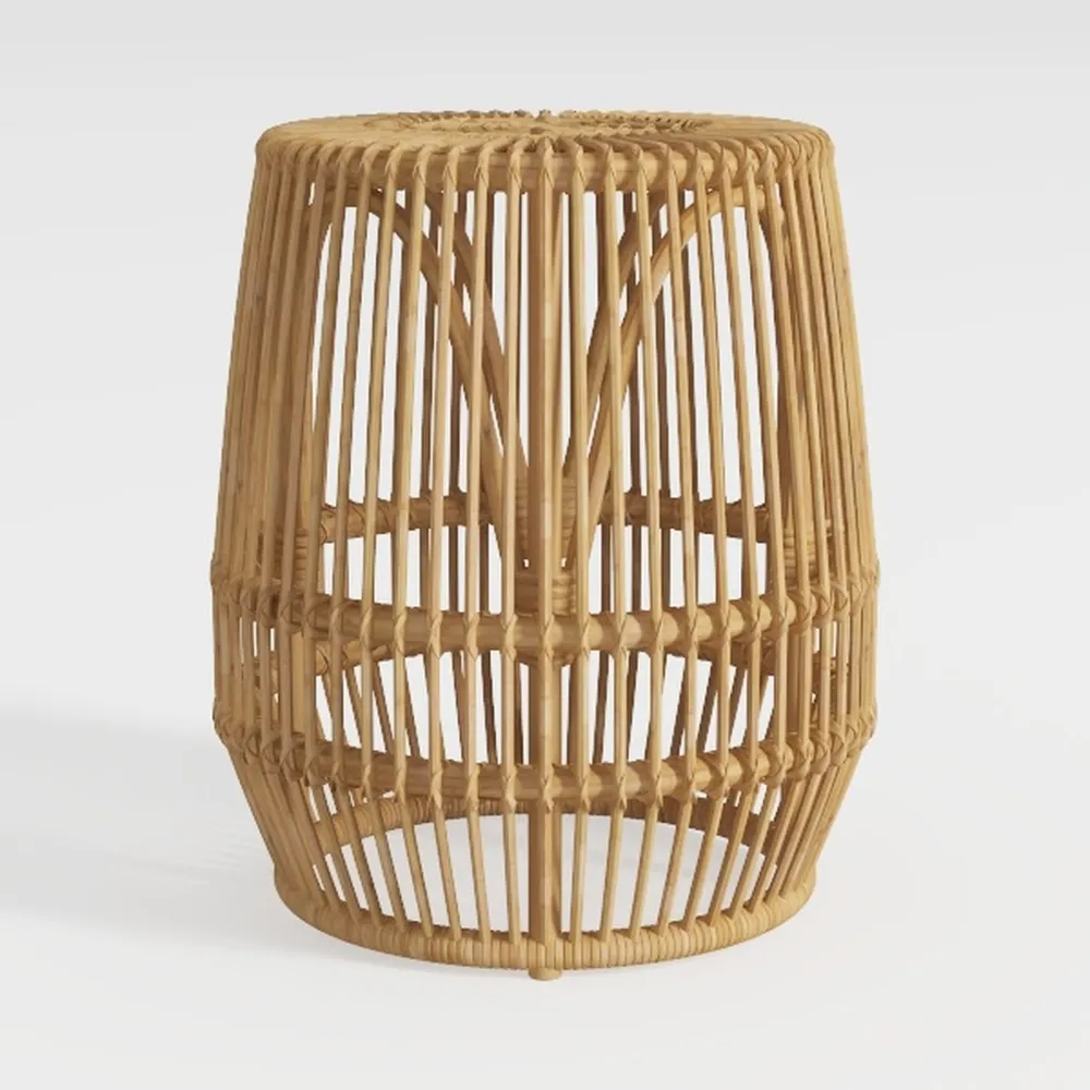 Round Side Table with Storage Shelf, Industrial