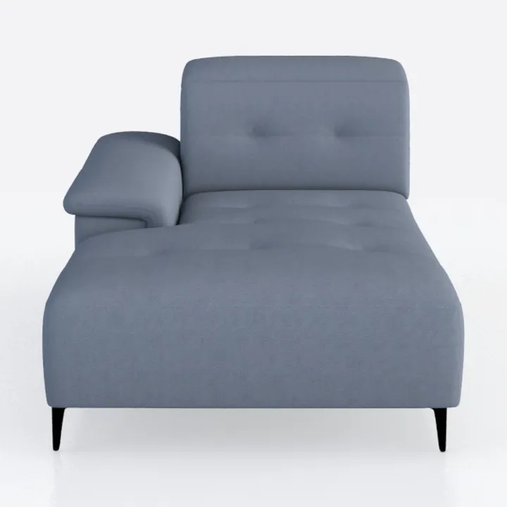 Modern Minimalist Blue Fabric Tufted Chaise Lounge 3D Model