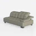 Minimalist Fabric Tufted Right Arm Chaise Lounge Sofa 3D Model Left 45 Degree View