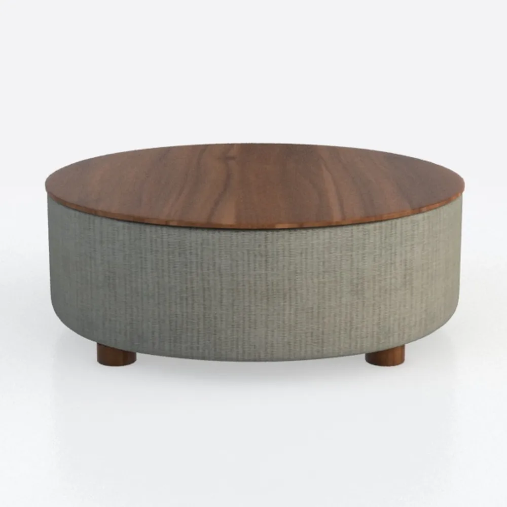 30 Inch Round Storage Ottoman Coffee Table