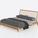 Baxton Studio Jaiana Tufted Platform Bed, Queen, G Left 45 Degree View