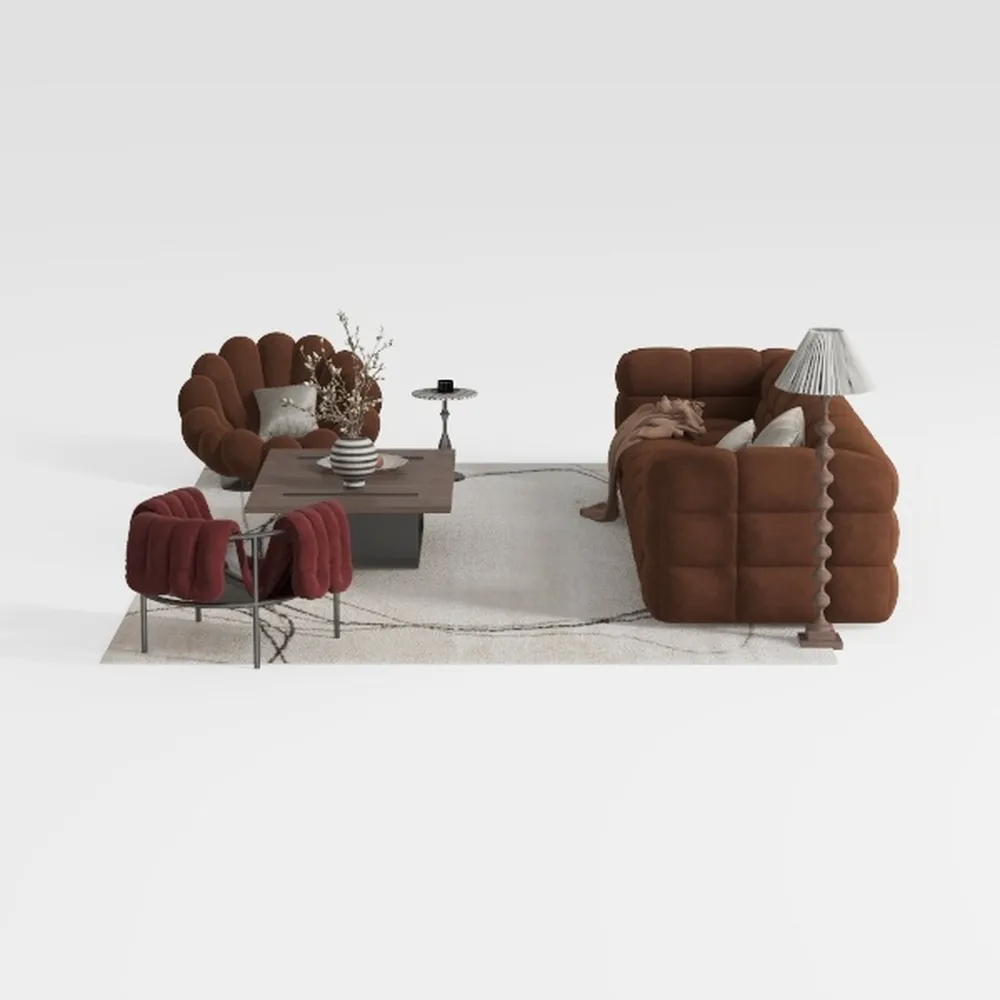 Mid Century Modern 360 Degree Swivel Accent Sofa