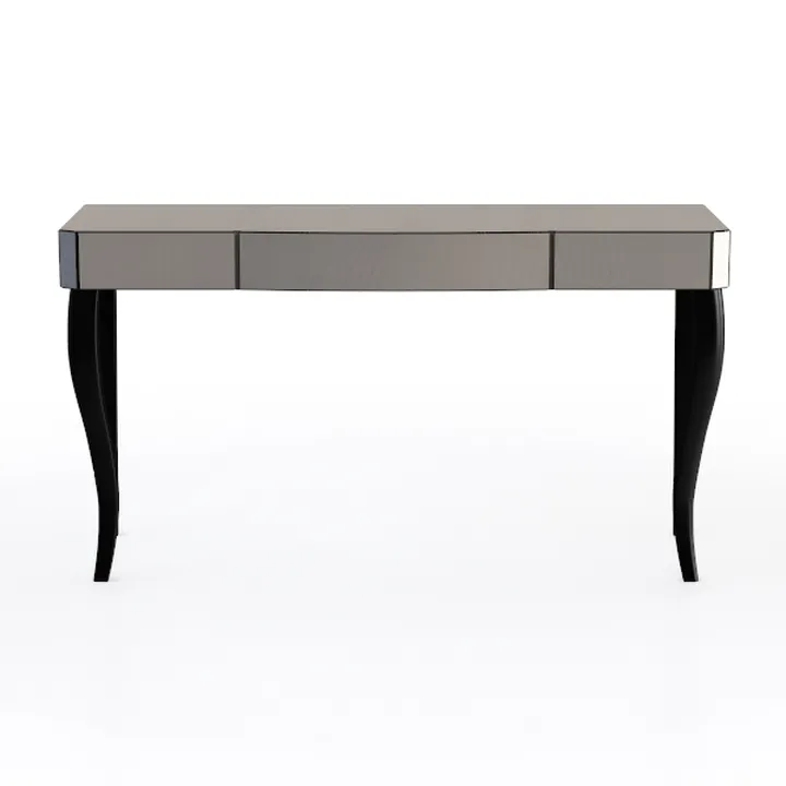 Modern Mirrored Black Leg Console Table 3D Model