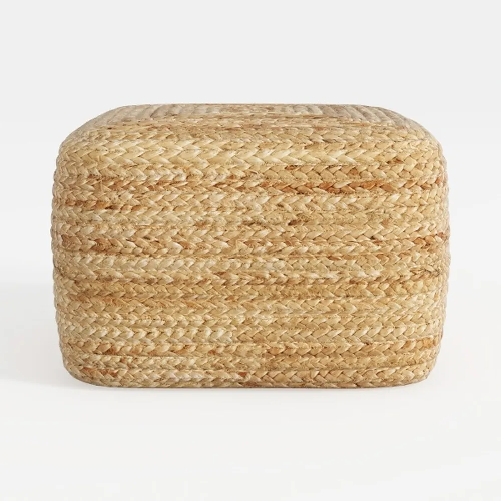 Round Pouf Ottoman Stuffed 20 x 20 x 14 Inches