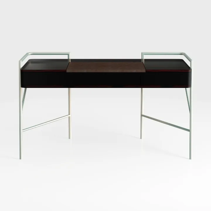 Modern Solid Wood Metal Frame Writing Desk 3D Model