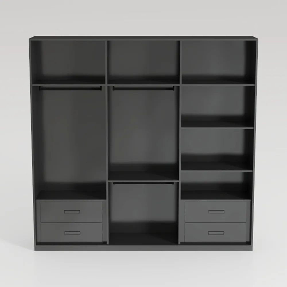 Cozy Castle Black Wood Bookcase,12 Cube Storage