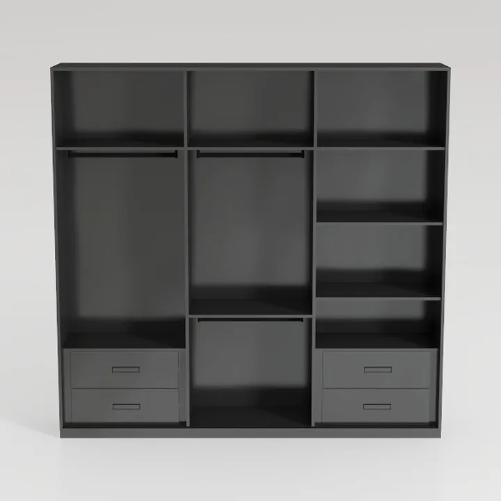 Cozy Castle Black Wood Bookcase,12 Cube Storage