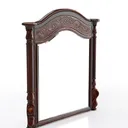 Vintage Solid Wood Carved Wall Mirror 3D Model Right 45 Degree View