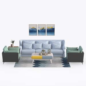 combined sofa-Soft Blue