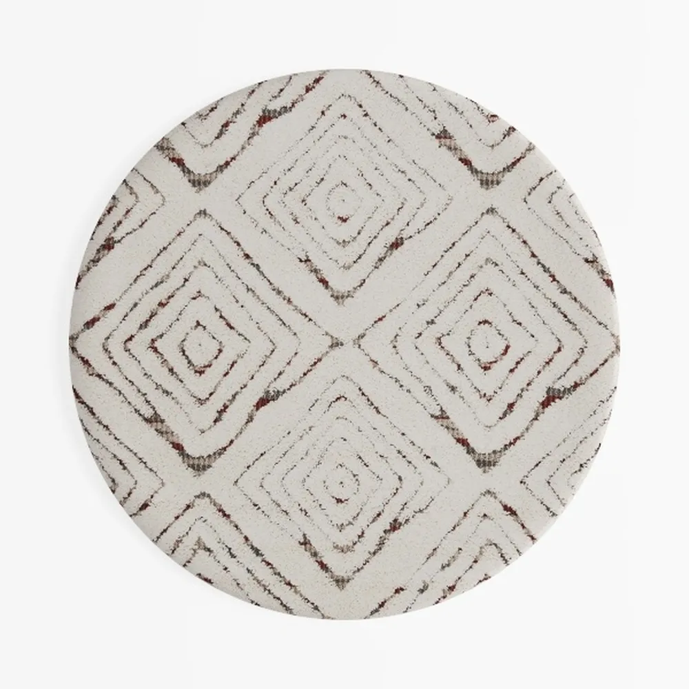 Round Rug 4ft Washable Circle Rug Non Slip Low