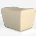 Minimalist Beige Fabric Ottoman 3D Model Left 45 Degree View