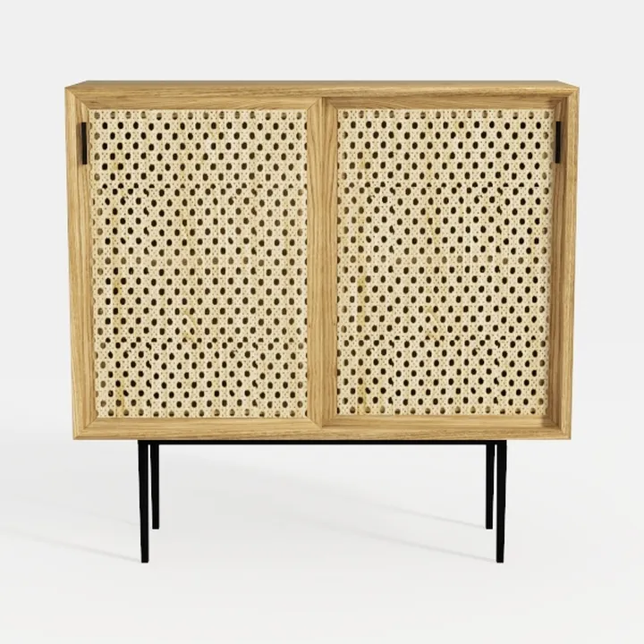 Natural Rattan Storage Cabinet, Free Standing