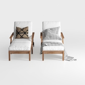 Kooper Cushioned Wood Outdoor Lounge Chair with Su