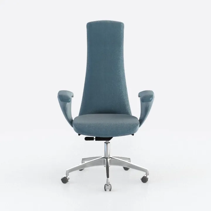 Modern Fabric High Back Office Chair with Metal Base 3D Model