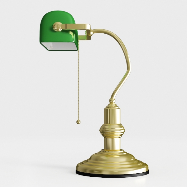 NISSAFORS Bankers Lamp, Green Desk Lamp with Pull 