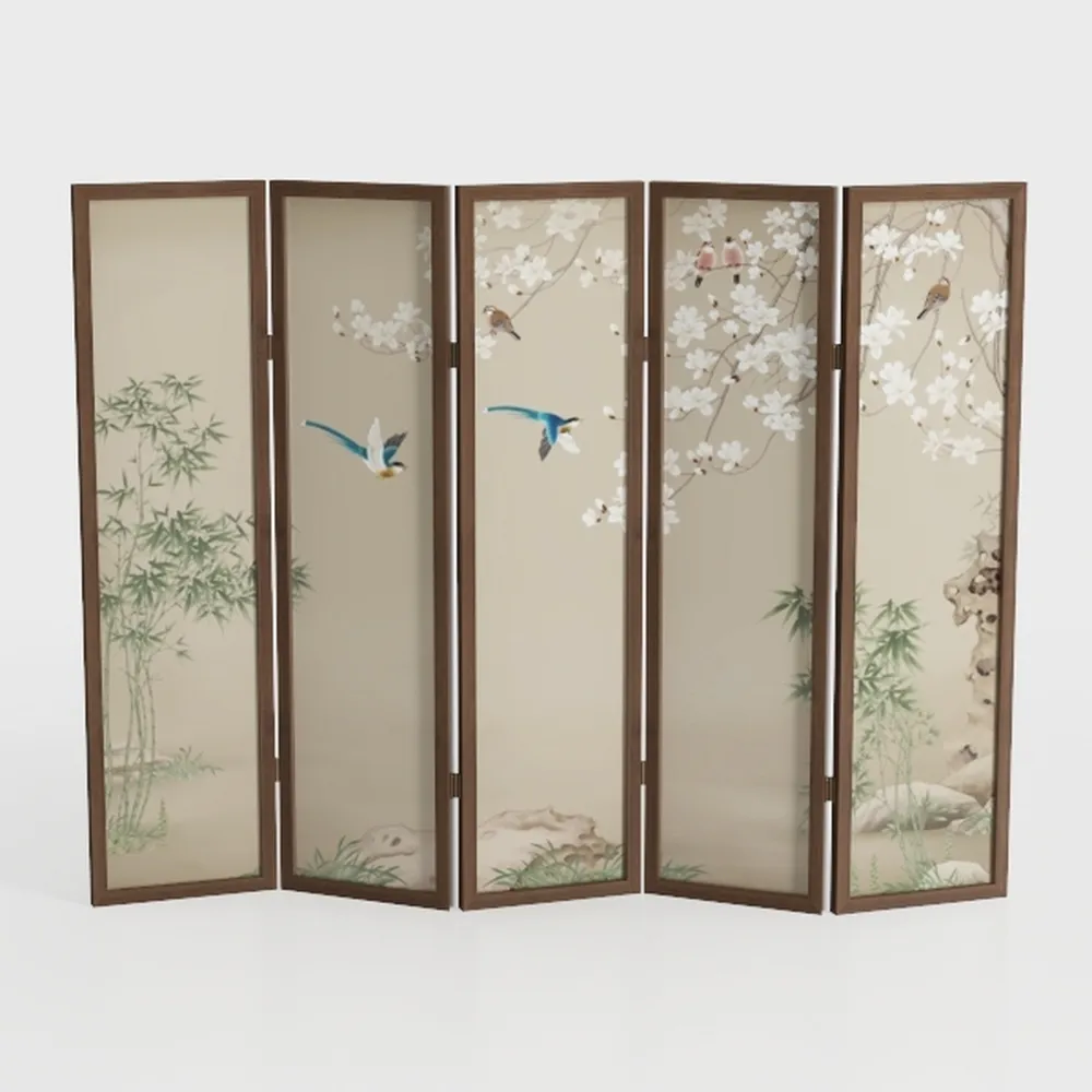 6 Panel Room Divider Screen,Double Faced Room 