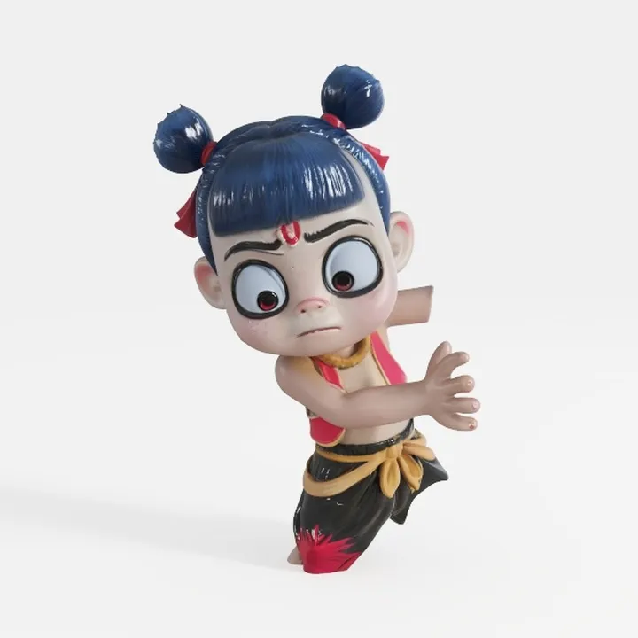 Cartoon Nezha Character Collectible Figurine 3D Model
