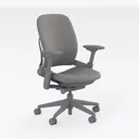 Minimalist Fabric Office Chair With Adjustable Armrests 3D Model Right 45 Degree View