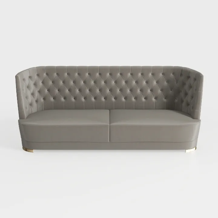 Genuine Leather Couch - Vintage Couch with Curved 