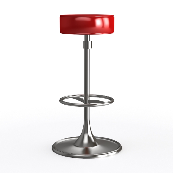 Rolling Chair，Stool with Wheels， PU Leather Round