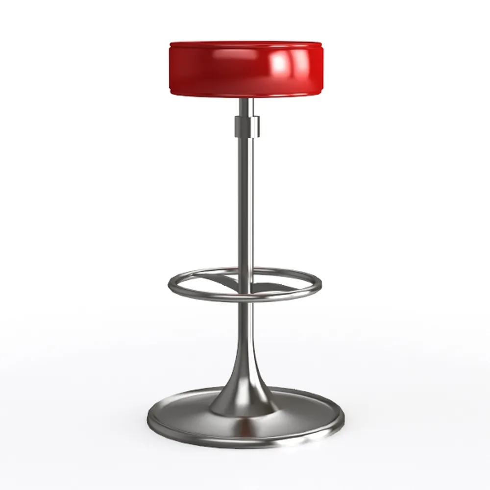 Rolling Chair，Stool with Wheels， PU Leather Round