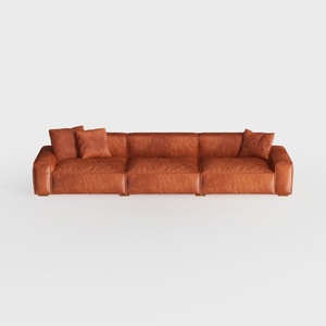 Modern Leandro 3 Seater Sofa, Antique Brown