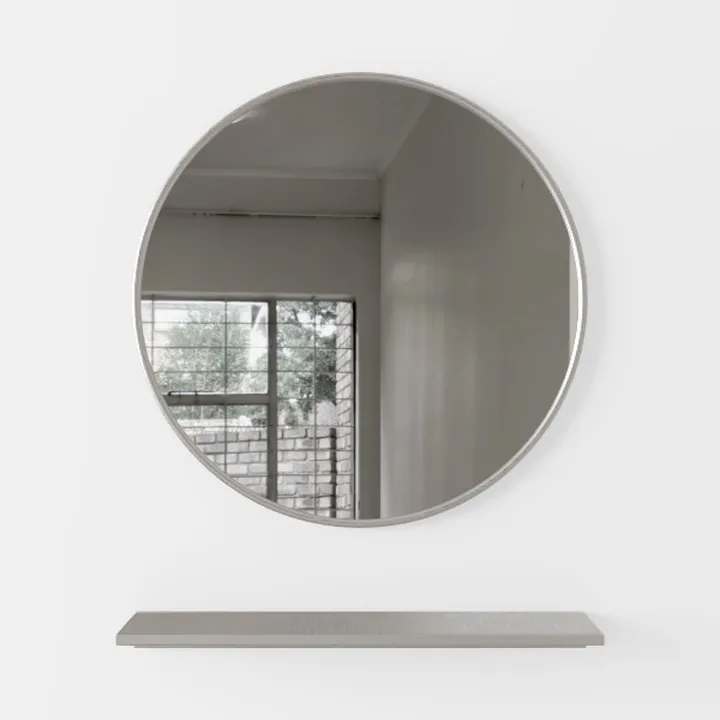 Single Beveled Edge Circle Mirror Frameless Wall